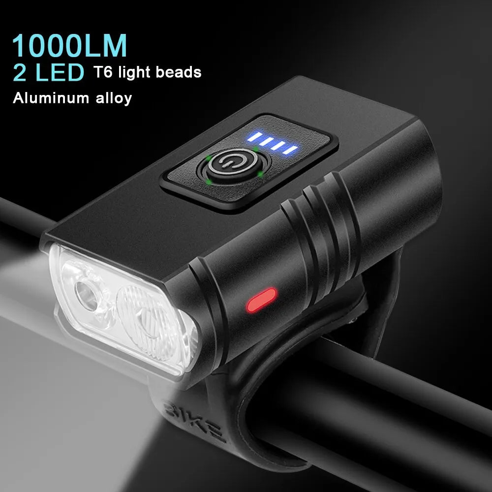 Bike Light USB Rechargeable T6 LED Bicycle Lights 6 Modes