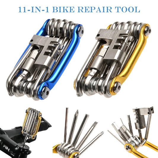 Multifunction 11 In1 Bicycle Repairing Set Bike Bike Repair Tool Kit Wrench Screwdriver Chain Hex Spoke Mountain Cycling Tools